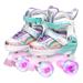 Skate Gear Rainbow Adjustable Light up Inline/Quad Roller Skates for Girls and Boys (Pink - Quad Large)