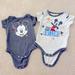 Disney One Pieces | Disney Baby Bundle Set Of 2 Onesies Size 6-9 Months | Color: Gray/White | Size: 6-9mb