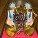 Gucci Shoes | Gucci Gold Sandals Nappa Silk Oro Vecchio 38 | Color: Gold | Size: 38eu