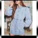 Free People Dresses | Free People Mia Long Puff Sleeved Button Up Light Wash Denim Mini Dress Size S | Color: Blue | Size: S