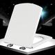 Square Toilet Seat Soft Close Quick Release Rectangle Toilet Seat with Top Fixing White Toilet Lid with Cover Lid, Compatible with Standard Toilets,white-34.5 * 43cm