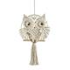 JUNTEX Hand-woven Tapestry Owl Shape Mural Tufted Tassel Woven Wall Hanging Decor Cotton Decorative for Living Room Decoration Natural Environmental for Protection Crafts