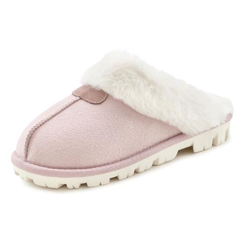 Plüsch Hausschuhe VIVANCE Gr. 38, rosa (rosé) Damen Schuhe Pantoffeln Plüsch Hausschuh Hausschuh,Pantoffeln,Clogs, Schlappen, Pantolette mit Warmfutter VEGAN