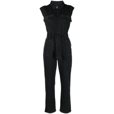 Black Jett Denim Utility Jumpsuit - Women's - Cotton/elastane - Black - PAIGE Jumpsuits
