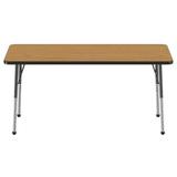 Factory Direct Partners Rectangle T-Mold Adjustable Height Activity Table Laminate/Metal | 32 H in | Wayfair 10011-OKBK