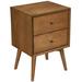 Corrigan Studio® White Century Modern Wood 2 Drawer Nightstand Wood in Brown | 26 H x 18 W x 15 D in | Wayfair E8F7E64EC59140DF84AEE9084B689F2A