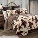 Paseo Road by HiEnd Accents Elsa Cow Print and Paisley Reversible Quilt Set, 3PC