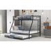 Twin Over Full Bed with Sturdy Steel Frame, Bunk Bed with Twin Trundle, 2-Side Ladders