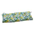 Pillow Perfect Outdoor | Indoor Lemon Tree Yellow Outdoor Tufted Bench Swing Cushion 48 X 18 X 5