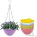 Chainplus Hanging Planters for Indoor Plants 8 Inch Hanging Flower Pots for Outdoor Indoor Multicolor Set of 7