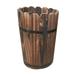 Wooden Barrel Planter Vintage Pots Planters Boxes Indoor/ Outdoor kitchen and home and garden Patio Decor for Succulent Orchid 32x21cm