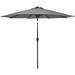 Sunnydaze 9 Solar LED Outdoor Patio Umbrella with Tilt and Crank - Gray