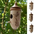 Vnanda Bird House - Bird Houses for Outside â€“ Handmade Bluebird House Bluebird Houses - Wooden Bird House with Clean-Out Door and Predator Guard