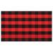 Washable Plaid Outdoor Rug 23.6 x 51.2 Inches Front Door Mat Washable Outdoor Rugs for Layered Door Mats Porch/Front Porch/Farmhouse Red and Black