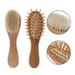 GENEMA 2Pcs/Set Newborn Wooden Brush Comb Baby Boy Girl Soft Hair Brush Head Massager