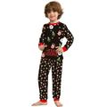 Yuanyu Merry Christmas Lights Holiday Matching Family Christmas Pajamas Adult Mens Womens Kids Sleepwear Set Parent-child Fitted 2-Piece Pajamas Outfits