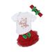 Genuiskids Newborn Baby Girl 1st Birthday Outfit ONE Print Lace Tulle Romper Princess Tulle Tutu Skirt Infant Cake Smash 3Pcs Clothes