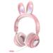 Zendure over-Ear Bluetooth Headphones with Bunny Ears Wireless Headphones for Kids Girls Noise-canceling Mic Surround Stereo Sound Pink