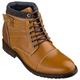 CALTO Men's Invisible Height Increasing Elevator Shoes - Brown Leather Lace-up Cap-toe Ankle Boots - T5100 - Size 6.5 UK - 3.2 Inches Taller