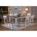 36"x52"x67" Rectangle Loft Ash & Stormy White Transitional Ladderback 7-Piece Dining Set