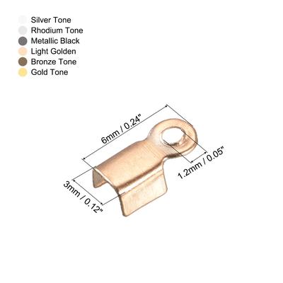 Fold Over Cord End, Terminators Crimp Cap Clasp Tips for Leather Ribbon DIY Craft Making - Multicolored