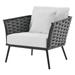 Lounge Chair Armchair White Aluminum Metal Steel Modern Contemporary Outdoor Patio Balcony Cafe Bistro Garden Furniture Hotel Hospitality