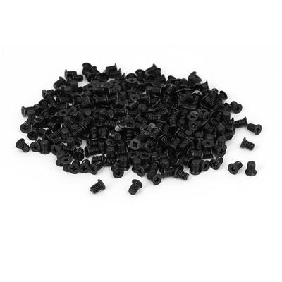 400pcs M3 Flat Phillips Head Hard Drive Screw Black for Computer PC Case HDD