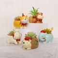 Pretty Comy Cute Little Animal Christmas Succulent Flower Pot Garden Resin Pot Flower Planter Creative Lovely Bonsai Pots for Christmas Decoration