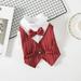 Yidarton Pet Dog Suit Summer Thin Teddy Suit Shirt Suit Wedding Dress Dog Cat Clothes wine red M