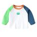 Cute Cartoon Kids T-Shirts Tops Kids Children Toddler Baby Boys Girls Long Sleeve Cotton Cute Cartoon Animals Patchwork T Shirt Blouse Tops Outfits Clothes