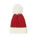 Christmas Knitted Hat Children s Green Red Splice Wool Hat Warm Wool Ball Winter Hat 2-7Y