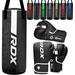 RDX Kids Punching Bag 2FT with Boxing Gloves Kara Unfilled Set Non Tear Maya Hide Leather Junior Hanging Bag Kickboxing MMA Muay Thai Taekwondo Karate BJJ Strength Training Home Gym Equipment