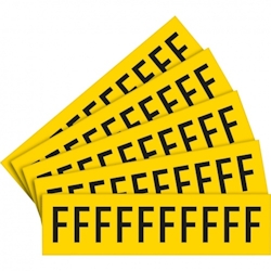 Aufkleber I Selbstklebende Buchstaben F, gelb/schwarz, Folie, Schrifthöhe 60mm, 5Bogen/VE, 10/BOG Image