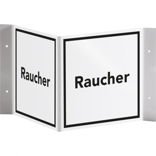 Schild I Tür-Nasenschild Piktogramm Raucher, Kunststoff, 150x150mm Image