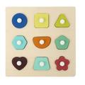 NUOLUX Wooden Puzzle Puzzles Geometric 3D Board Sorting Board Block Puzzle Shape Birthday Preschool Chunky Gift Wood Sports