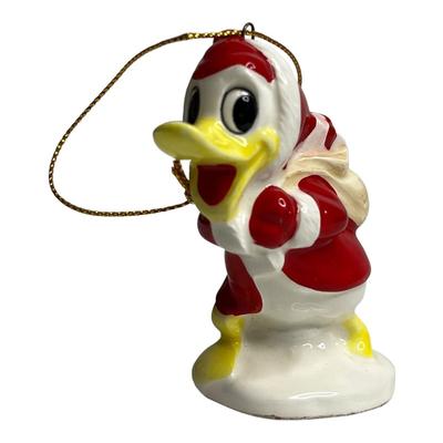Disney Holiday | Donald Duck In Santa Suit Ceramic Christmas Tree Ornament Walt Disney Japan Vtg | Color: Red/Yellow | Size: Os
