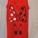 Disney Tops | Disney Parks Red/Black Size Medium Ladies Minnie Mouse Sequined Tank Top | Color: Black/Red | Size: M