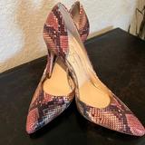 Jessica Simpson Shoes | Jessica Simpson Snake Print Pump Heel Size 9 1/2 | Color: Cream/Pink | Size: 9.5