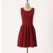 Anthropologie Dresses | Anthropologie Wine Red Dress Ganni Noon/Night Sizem Waffletexture Knit W/Spandex | Color: Red | Size: M