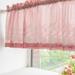 Goory Kitchen Curtains Drapes Light Filtering Window Curtain Tiers Modern Short Panel Rod Pocket Home Luxury Decor Semi Sheer Valance Bedroom Pink W: 42 x H: 18