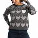 Women's Lusso Charcoal Brooklyn Nets Basketball Love Swarovski Crystal Intarsia Pullover Sweater
