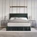 Modern Linen Silver Finish Nailhead Upholstered Bed, Full in Charcoal Grey - CasePiece USA C8364FUB-CGY-LN