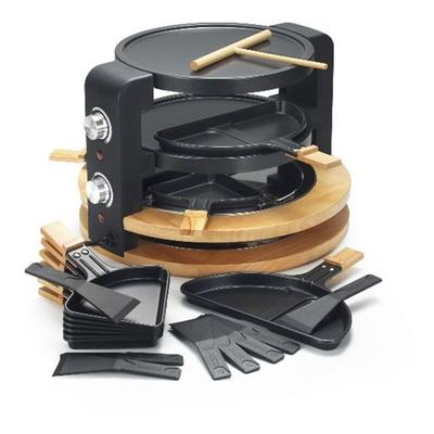 Raclette-maschine 8/10 personen 1500 w + grill + crêpes-hersteller - Kitchen Chef - kcwood.8.super