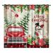 Goory Christmas Curtains Blackout Drapes Grommet Xmas Luxury Window Curtain 2Pcs Bedroom Long Snowman Printed Plaid Home Decor Apricot W:52 x H:54 *2Pcs