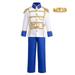 IDOPIP Toddler Kids Boys Prince Charming Costume Medieval Royal Prince Jacket Pants Crown Dress Up