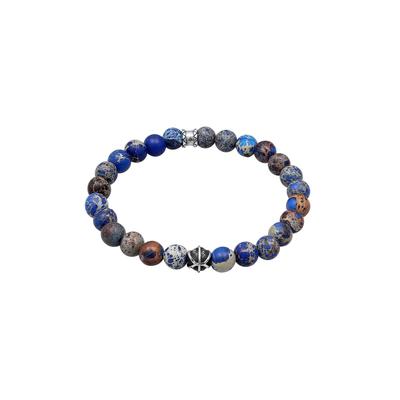 KUZZOI Herren Achat Blau Beads Oxidiert 925er Silber 21 Image