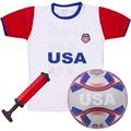 USA National Team Kids Soccer Kit | Cheer On Your Team and Wear Your National Colors | a Jersey Shorts and Soccer Ball