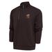 Men's Antigua Brown Cleveland Browns Team Logo Generation Quarter-Zip Pullover Jacket