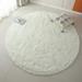 Soft Round Fluffy Area Rug 48.03x48.03 inches Circle Cozy Shaggy Carpet Rug for Bedroom Living Room Room Creamy-White