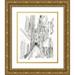 Vess June Erica 12x14 Gold Ornate Wood Framed with Double Matting Museum Art Print Titled - European City Sketch I